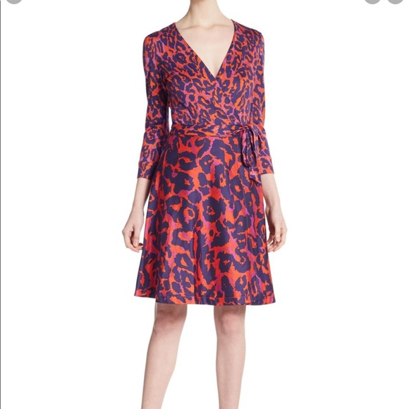Diane Von Furstenberg Amelia Animal-Print Wrap Dress